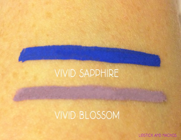 lipstickandnachos nyx vivid brights eyeliner swatches