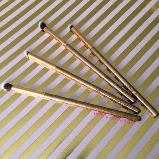 Boxycharm Goal Digger Luxies Gold Glitter Brushes Lipstick and Nachos