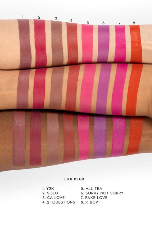 Colourpop Velvet Blur Lux Lipstick Swatches